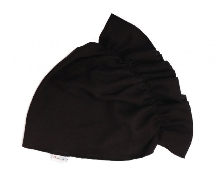 Mamatti Bavlněná dětská čepice - turban, černý, vel. 2 - 3 roky