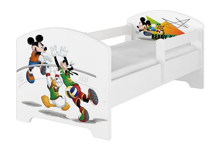 BabyBoo Dětská postel 140 x 70cm Disney - Mickey Volleyball, bílá