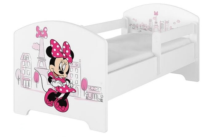 BabyBoo Dětská postel 140 x 70cm Disney - Minnie Paris, bílá