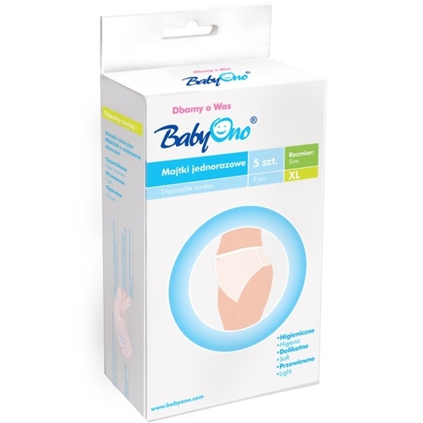 BabyOno Poporodní kalhotky - 5ks v balení, vel. L