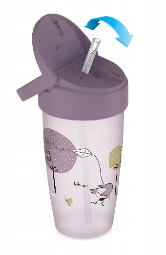 Lovi hrneček se slámkou Lovely Girl - Junior, 14m+,  růžový/bordo, 350ml