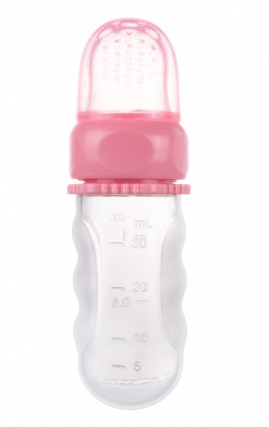 Canpol babies Silikonová krmící síťka s nádobou -růžová