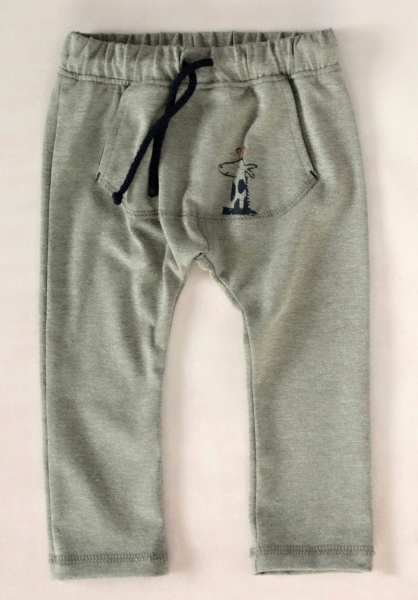K-Baby Stylové dětské kalhoty, tepláky s klokankovou kapsou - šedé, vel. 74, Velikost: 74 (6-9m)