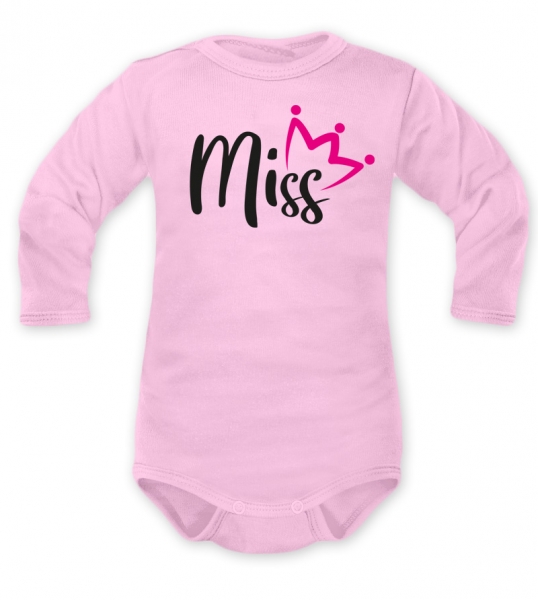Body dlouhý rukáv Dejna Miss - růžové, vel. 74