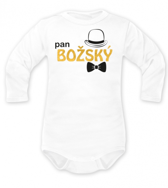 DEJNA Body dlouhý rukáv pan BOŽSKÝ - bílé, zlatá, vel. 86