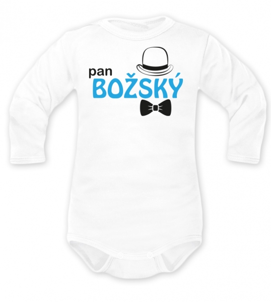 DEJNA Body dlouhý rukáv pan BOŽSKÝ - bílé, modrá, vel. 86
