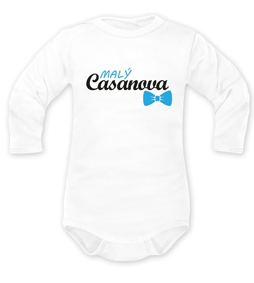 Body dlouhý rukáv Dejna, Malý Casanova, bílé, vel. 86
