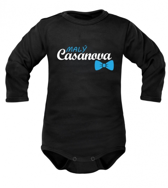 Body dlouhý rukáv Dejna, Malý Casanova, černé, vel. 86