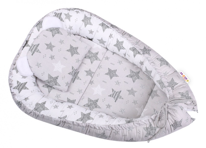 Baby Nellys Sada komplet, oboustranné hnízdečko 50 x 80 cm, STARMIX, šedá