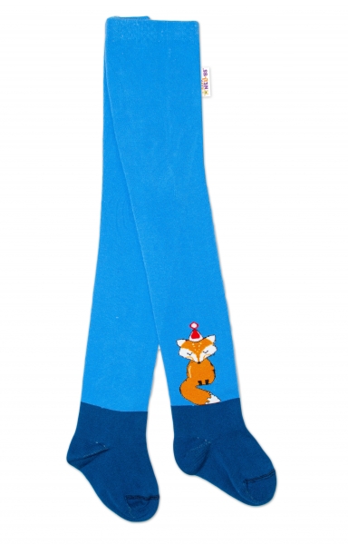 Baby Nellys Dětské punčocháče bavlněné, Fox, jeans-modrá, 1ks, Velikost: 62/74