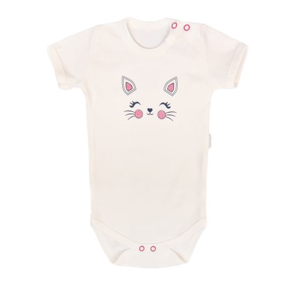 Mamatti Dětské body kr. rukáv, Gepardík, bílé, vel. 98