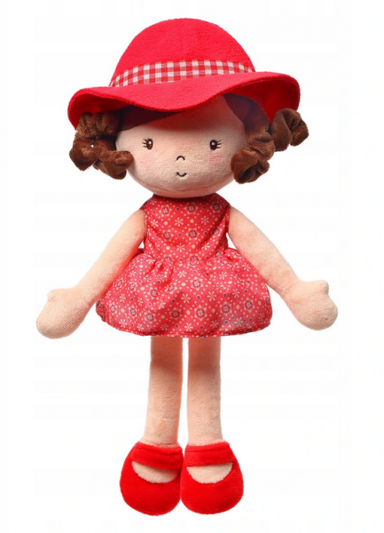 Hadrová panenka BabyOno Poppy Doll, červená