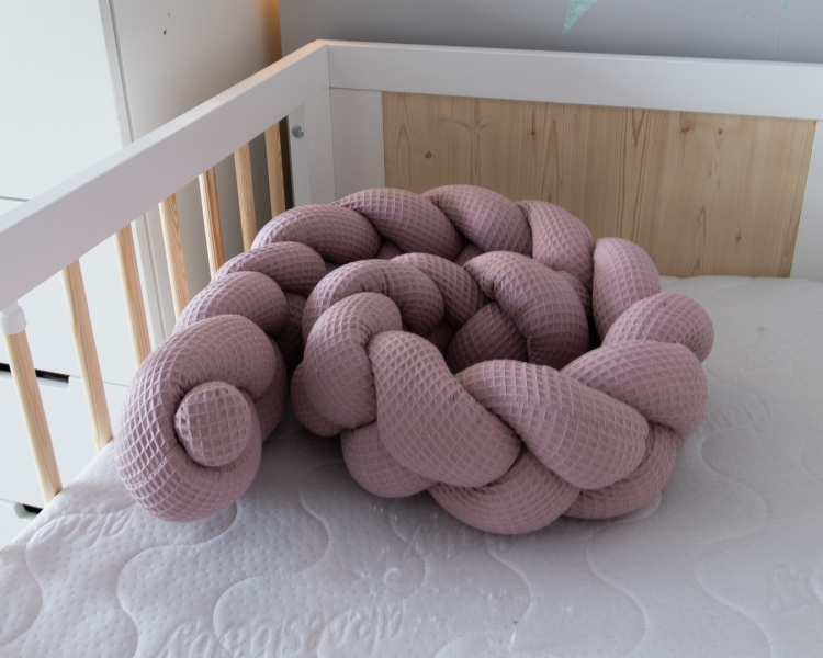Baby Nellys Mantinel pletený cop Vafel, Magnólie, 220 x 16 cm