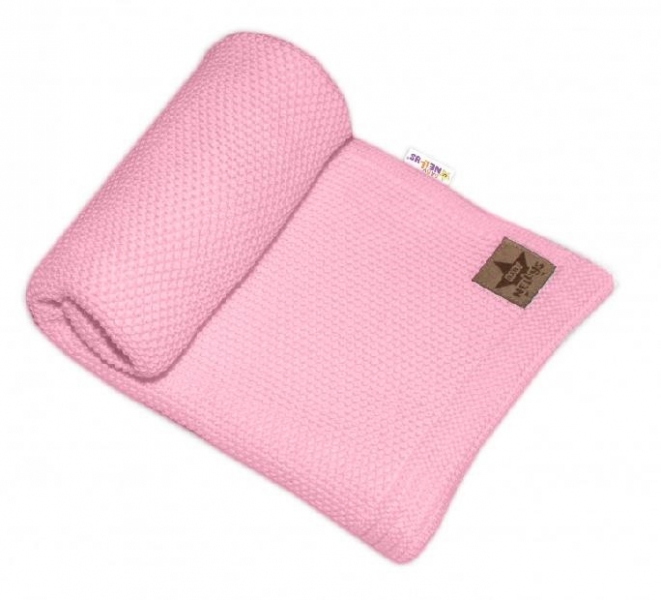 Baby Nellys Luxusní bavlněná deka, dečka BASIC, 80x90cm - růžová