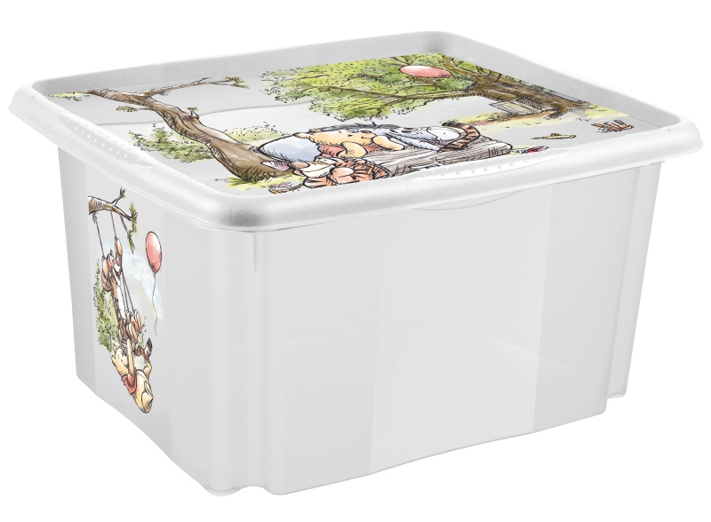 Keeeper Box na hračky Medvídek Pú a přátelé 24 l - transparentní