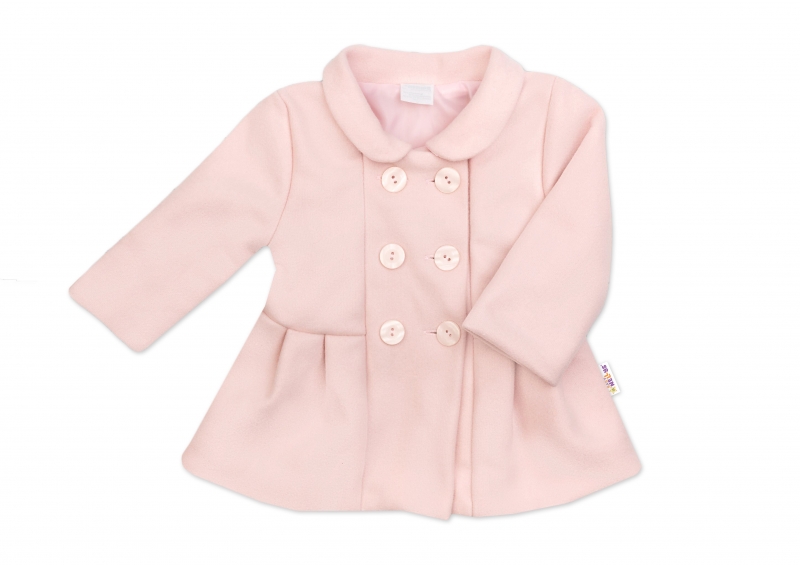 Baby Nellys Dětský flaušový kabátek, pudrově růžový, vel. 86, Velikost: 86 (12-18m)