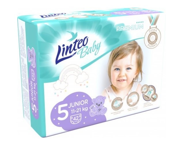 Plenky Linteo Baby Premium 5, 11-21kg JUNIOR - 42 ks