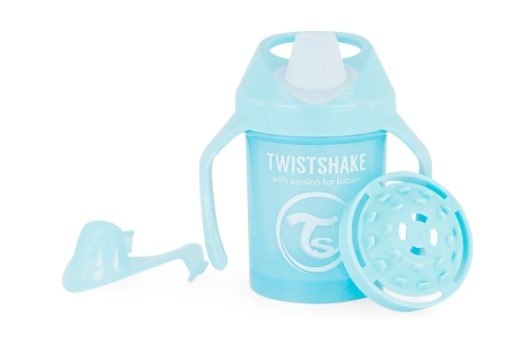Nekapající hrneček Twistshake se sítkem, 4m+, 230ml, modrý