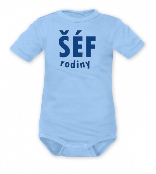 DEJNA Body krátký rukáv ŠÉF RODINY - modré, vel. 92, Velikost: 92 (18-24m)