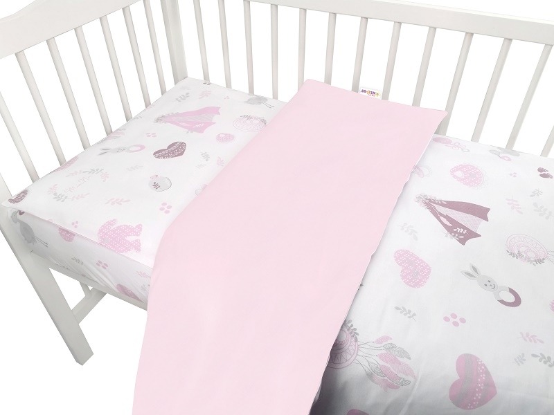 Baby Nellys 2-dílné bavlněné povlečení, New Love Baby - růžová