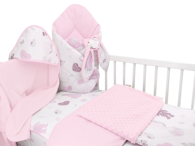Baby Nellys 6-ti dílná výhod. sada s dárkem pro miminko, 120 x 90 - New Love Baby, růžová