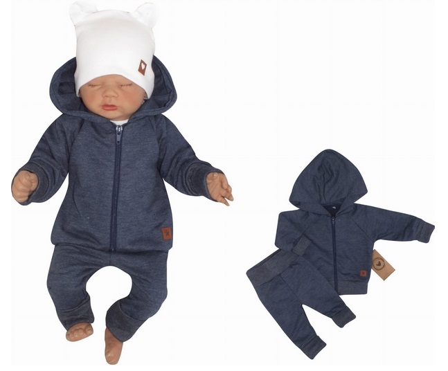 Z&Z 2-dílná bavlněná tepláková souprava Hvězdička - jeans