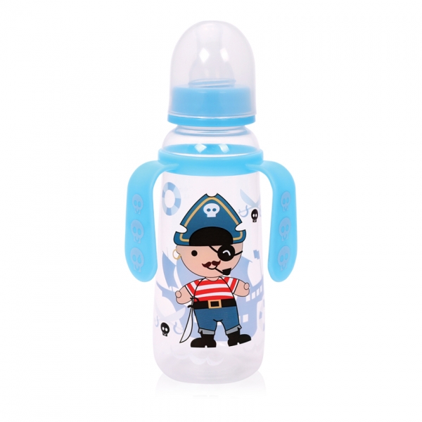 Dětská kojenecká láhev s oušky Lorelli 250 ml BLUE PIRATE