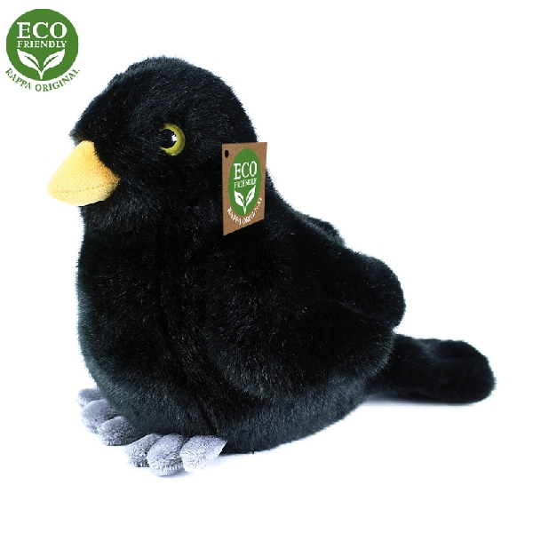 Plyšový pták kos stojící 20 cm ECO-FRIENDLY