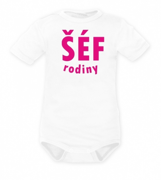 DEJNA Body krátký rukáv ŠÉF RODINY - bílé