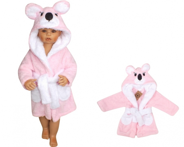 Z&Z Luxusní chlupáčkový župan s kapucí a páskem, Koala - růžová, vel. 92