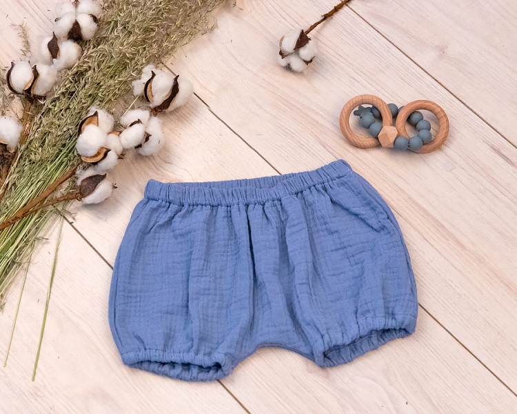 Baby Nellys Mušelínové letní kraťasky BOY - jeans, vel. 92/98