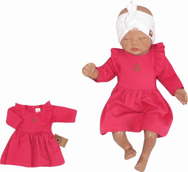 Z&Z Dětské teplákové šatičky/tunika Princess - amarantové, vel. 80