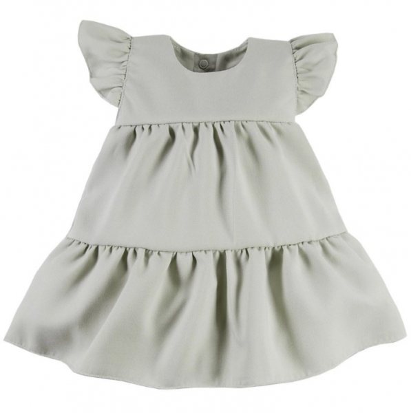EEVI Dívčí šaty s volánky Nature - khaki, vel. 74, Velikost: 74 (6-9m)