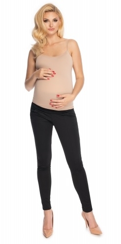 Be MaaMaa Těhotenské, kalhoty s pružným pásem - černé, vel. XXL/XXXL, Velikost: XXL/XXXL