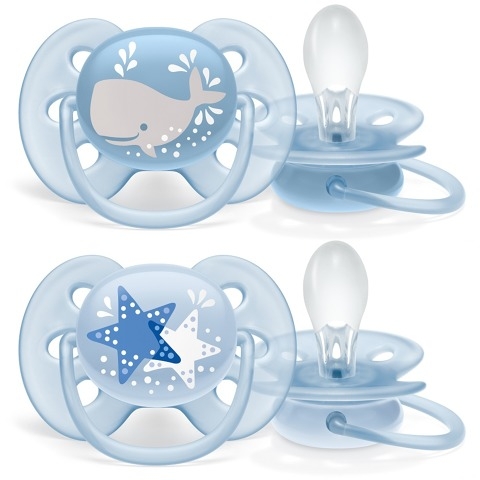 AVENT Dudlíky  6-18 m Ultra Soft Star, Boy - granát