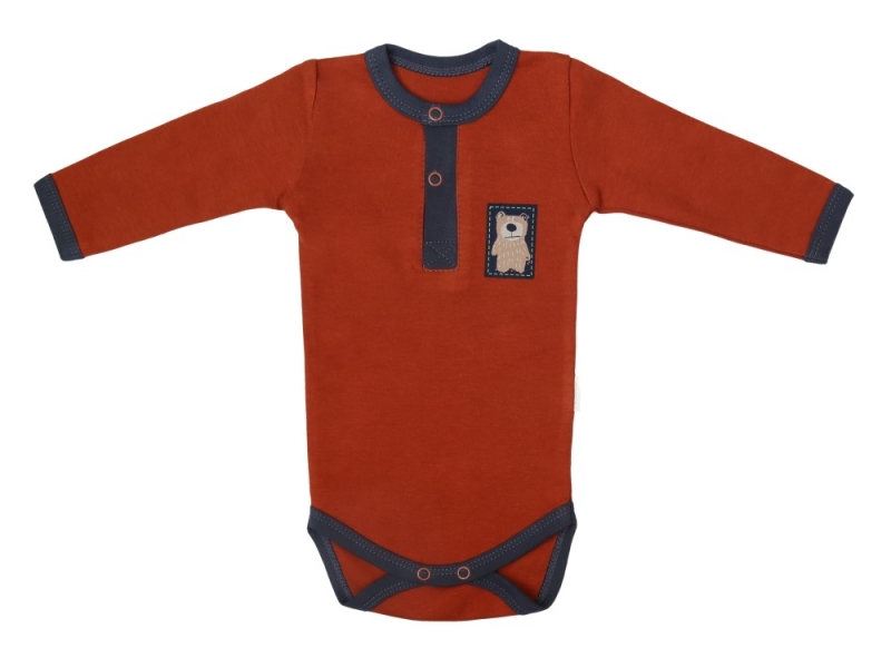 Mamatti Kojenecké body dl. rukáv, Hory - cihlové, vel. 74