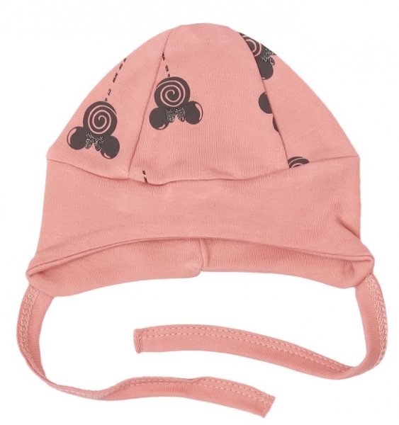 Mamatti Čepička na zavazování New Minnie, pudrová s potiskem, vel. 68, Velikost: 68 (3-6m)