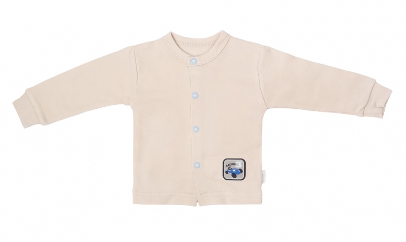 Mamatti Novorozenecká bavlněná košilka, kabátek, Čísla - béžová, vel. 68, Velikost: 68 (3-6m)