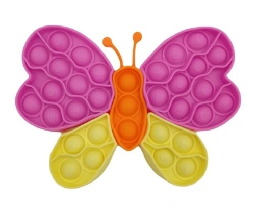 Pop It - Praskající bubliny, silikonová, antistresová spol. hra, Puzzle motýl