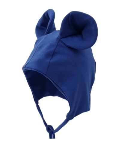 Bexa Bavlněná dvouvrstvá čepice na zavazování Miki + šátek - granátová, vel. 68/74