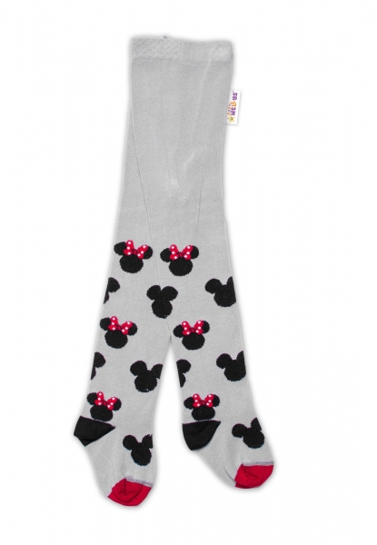 Baby Nellys Dětské punčocháče bavlněné, Minnie Mouse - šedé, vel. 80/86