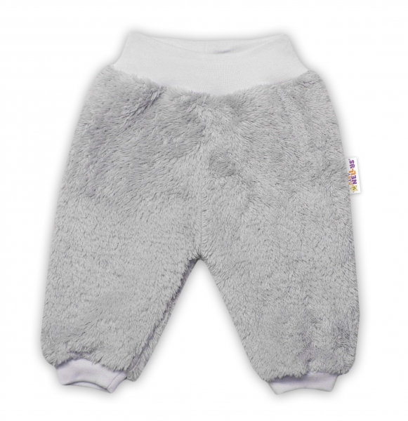 Baby Nellys Kojenecké chlupáčkové tepláčky Cute Bunny - šedé, vel. 62