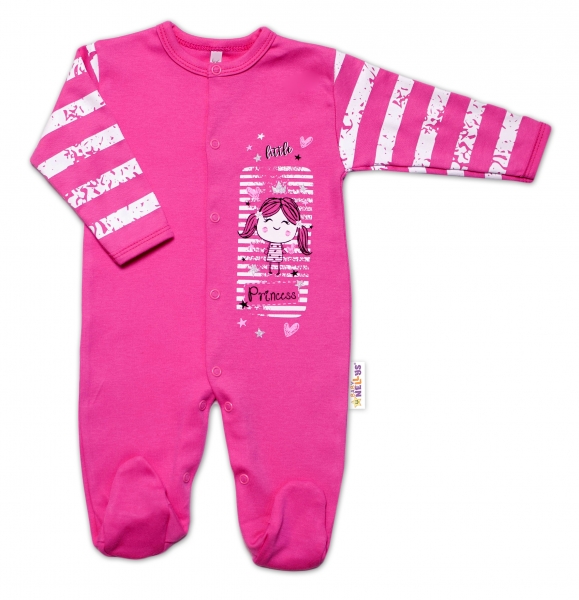 Baby Nellys Bavlněný kojenecký overal Sweet Little Princess, růžový, vel. 80