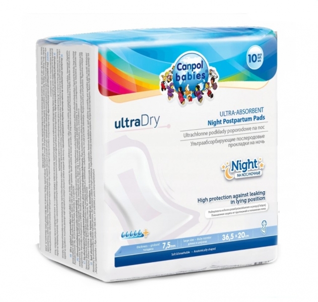 Canpol Babies Noční poporodní vložky ultraDry, 10ks v bal.