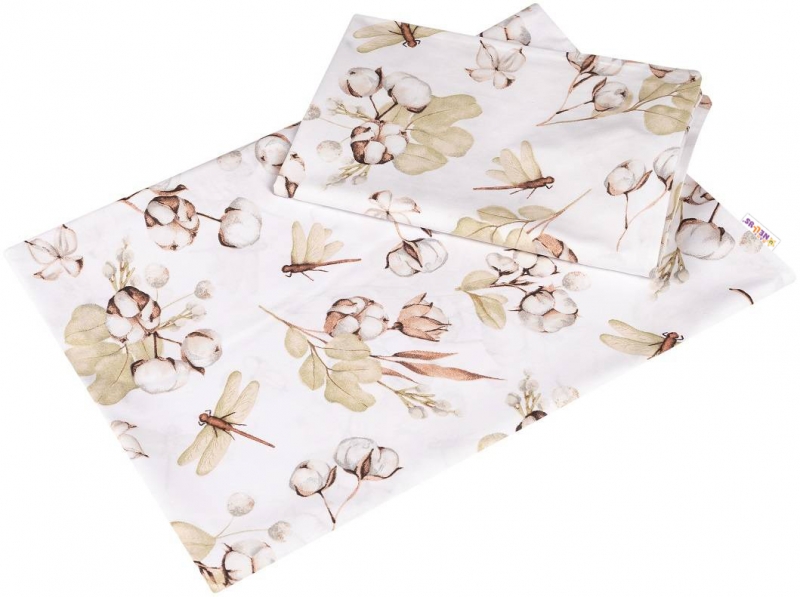 Baby Nellys 2-dílné bavlněné povlečení COTTON premium, bílá/béžová