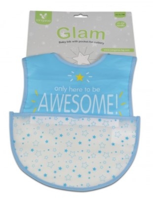 Cangoroo Bryndáček s kapsičkou Baby Bib Glam - modrý