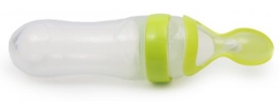 Cangaroo Silikonová krmící lahvička se lžičkou, 90 ml