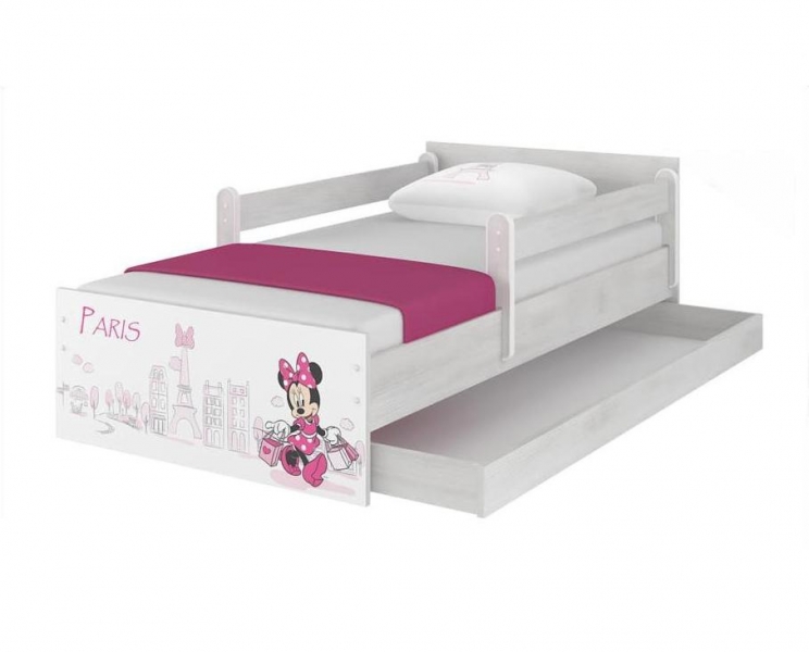 BabyBoo Dětská junior postel Disney 200 x 90 cm Minnie Paris + šuplík