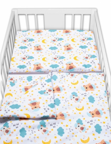 Baby Nellys 2-dílné bavlněné povlečení Sny medvídků - hnědá, bílá, 135x100 cm, Velikost: 135x100