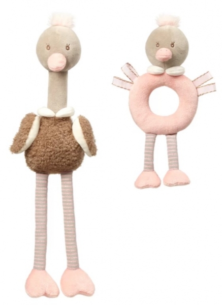 BabyOno Sada edukačních hraček - Ostrich Mcknox family, šedá, růžová